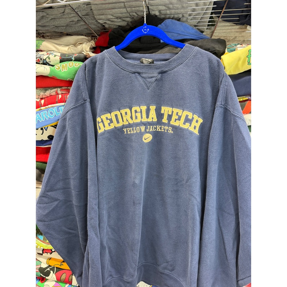 Nike Team Georgia Tech Yellow Jackets Sweatshirt Navy Blue Mens XXL Vintage